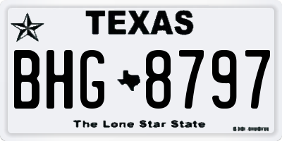 TX license plate BHG8797