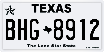 TX license plate BHG8912