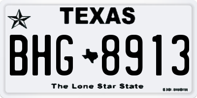 TX license plate BHG8913
