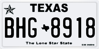 TX license plate BHG8918
