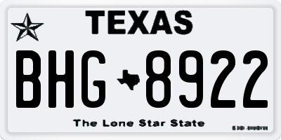TX license plate BHG8922