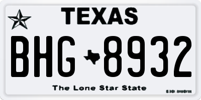 TX license plate BHG8932