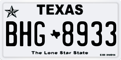 TX license plate BHG8933