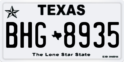 TX license plate BHG8935