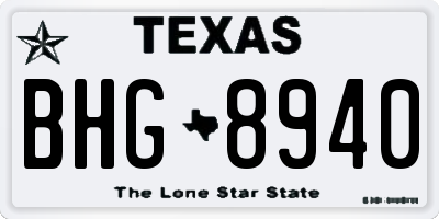 TX license plate BHG8940