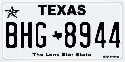 TX license plate BHG8944