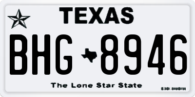 TX license plate BHG8946