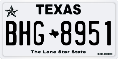 TX license plate BHG8951