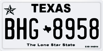 TX license plate BHG8958