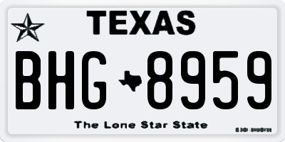 TX license plate BHG8959