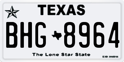 TX license plate BHG8964
