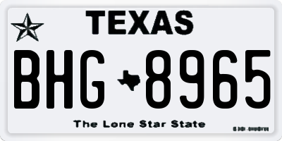 TX license plate BHG8965