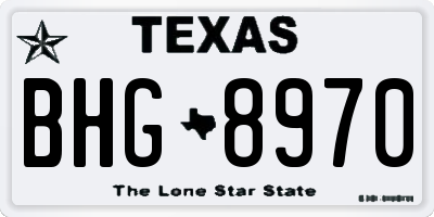 TX license plate BHG8970