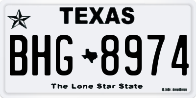 TX license plate BHG8974