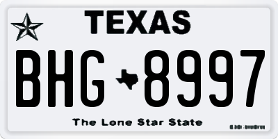 TX license plate BHG8997