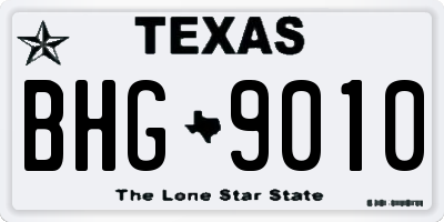 TX license plate BHG9010