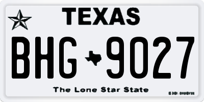 TX license plate BHG9027