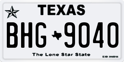 TX license plate BHG9040