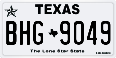 TX license plate BHG9049