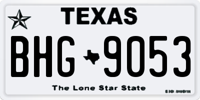 TX license plate BHG9053