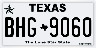 TX license plate BHG9060