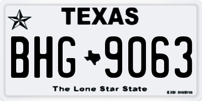 TX license plate BHG9063