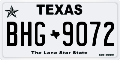 TX license plate BHG9072
