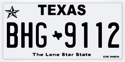 TX license plate BHG9112