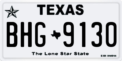 TX license plate BHG9130