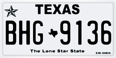 TX license plate BHG9136