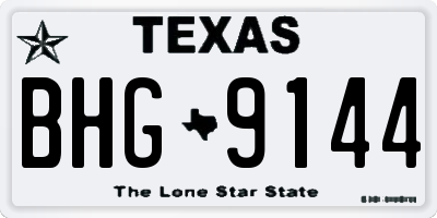 TX license plate BHG9144