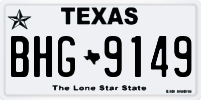 TX license plate BHG9149