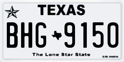 TX license plate BHG9150