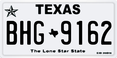 TX license plate BHG9162