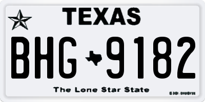 TX license plate BHG9182