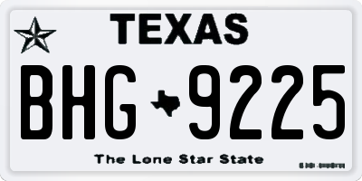 TX license plate BHG9225