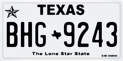 TX license plate BHG9243