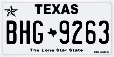 TX license plate BHG9263