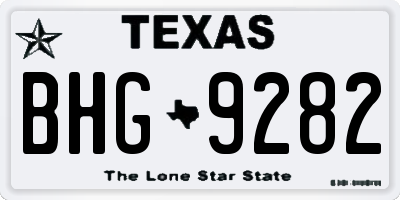 TX license plate BHG9282