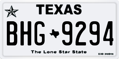 TX license plate BHG9294