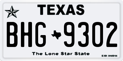 TX license plate BHG9302