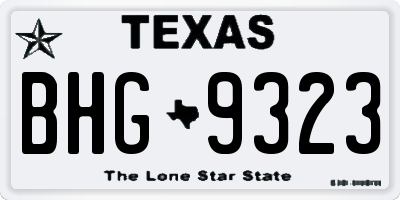 TX license plate BHG9323