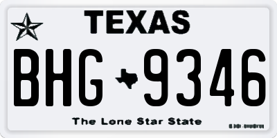 TX license plate BHG9346