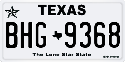 TX license plate BHG9368