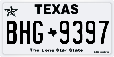 TX license plate BHG9397