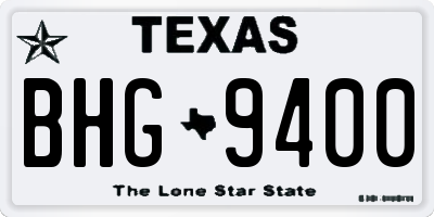 TX license plate BHG9400
