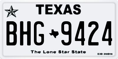 TX license plate BHG9424