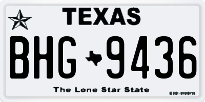 TX license plate BHG9436