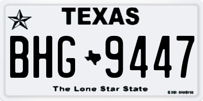 TX license plate BHG9447