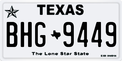 TX license plate BHG9449